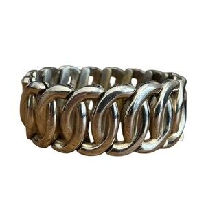Vintage Bracelet Silver Gold Tone  Expandable Accordion Style